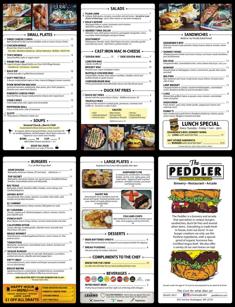 Menu The Peddler